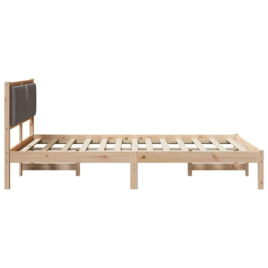 Cadre de lit avec tête de lit rembourrée Taupe 140 x 190 cm - 6