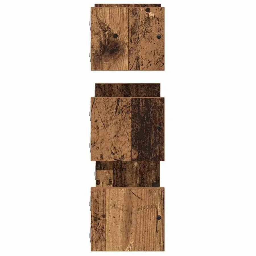 Ensemble d'étagères murales 3 pcs Bois Ancien 40x16x14cm - 6