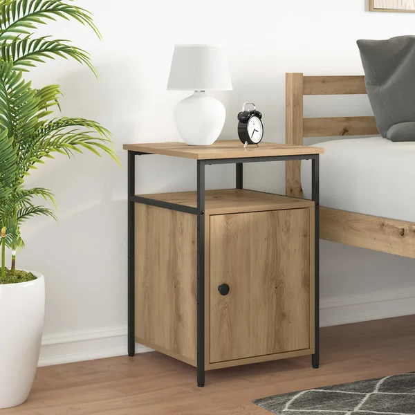 Cabinet de chevet 2 pc chêne artisanal Bois d'ingénierie