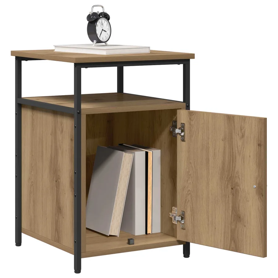 Cabinet de chevet 2 pc chêne artisanal Bois d'ingénierie - 3