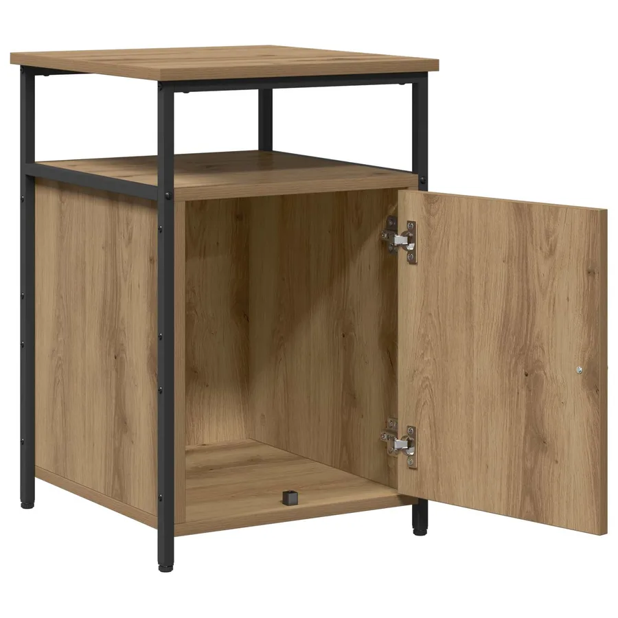 Cabinet de chevet 2 pc chêne artisanal Bois d'ingénierie - 6