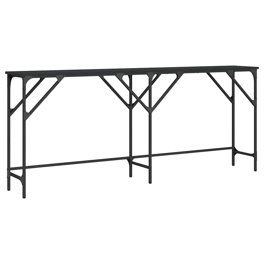 Table console noir 180x29x75 cm bois d'ingénierie - 2
