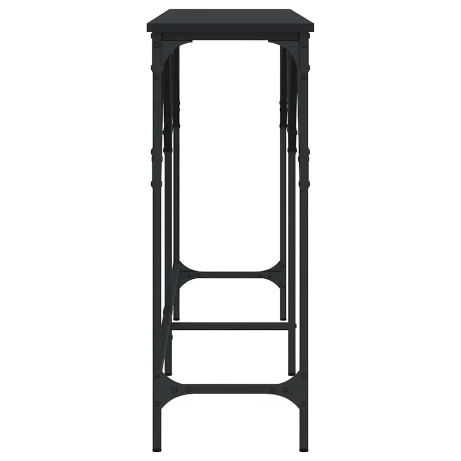 Table console noir 180x29x75 cm bois d'ingénierie - 5