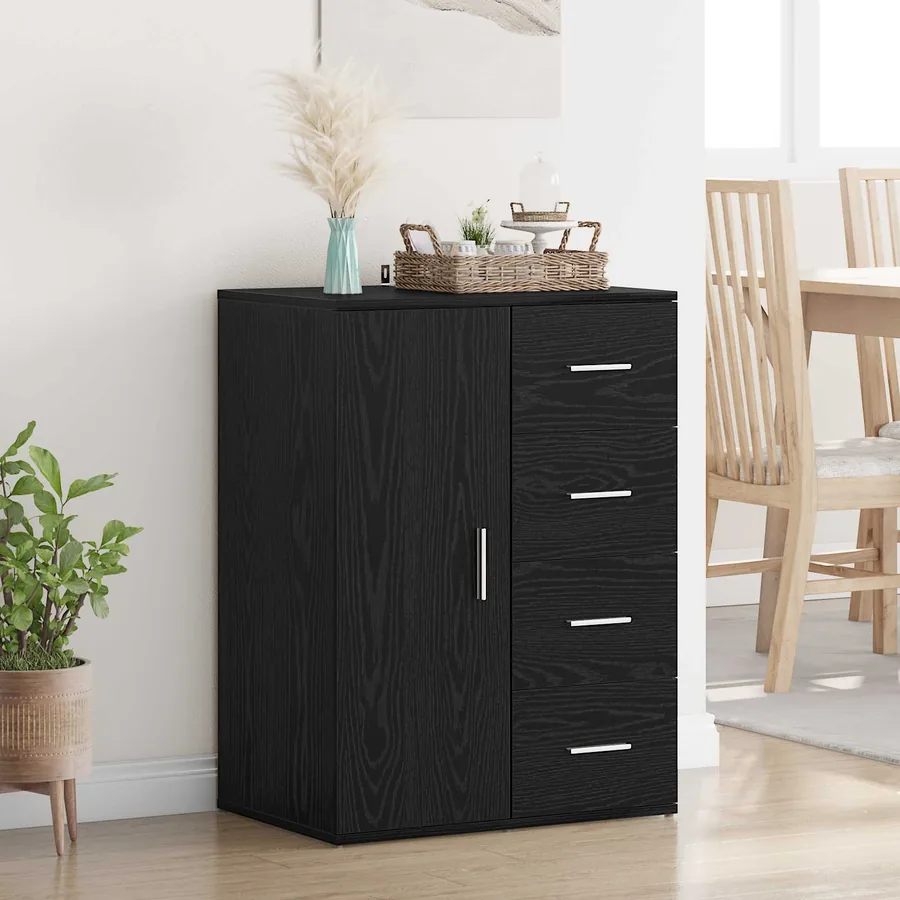 Buffet avec tiroir Chêne noir 59 x 39 x 80 cm Bois d'ingénierie