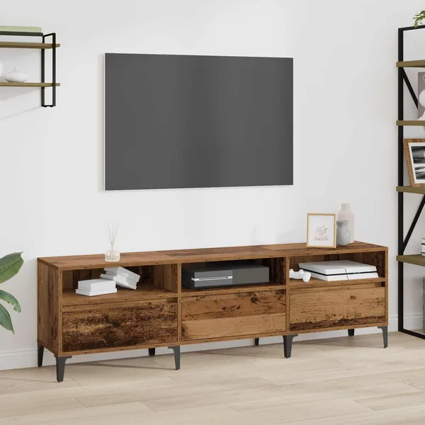 Meuble TV Bois Ancien 150 x 30 x 45 cm Bois d'ingénierie et fer
