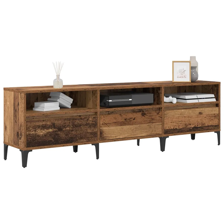 Meuble TV Bois Ancien 150 x 30 x 45 cm Bois d'ingénierie et fer - 3