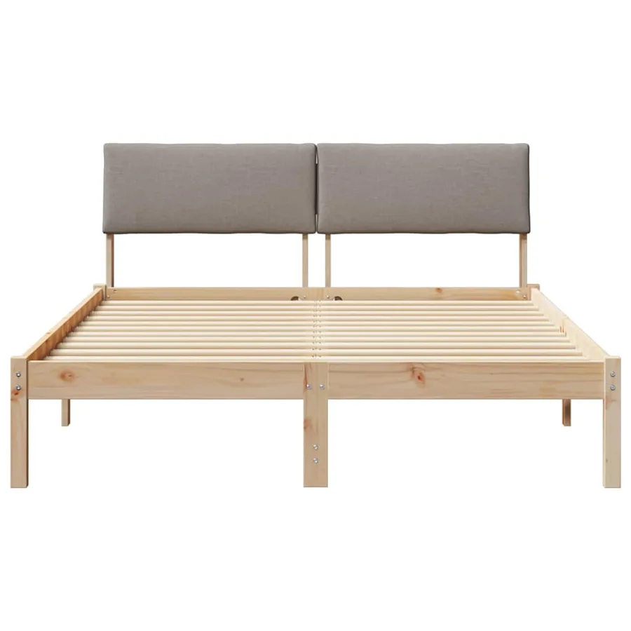 Cadre de lit Marron et taupe 140 x 200 cm Bois massif en pin - 5