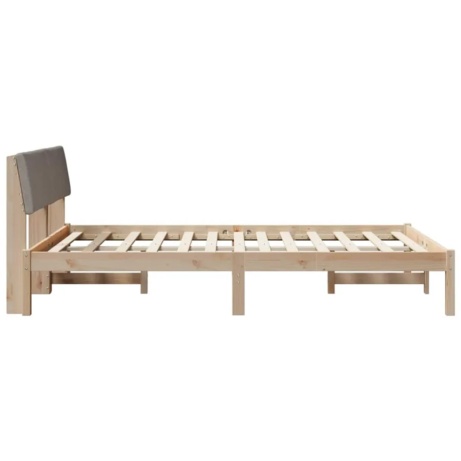 Cadre de lit Marron et taupe 140 x 200 cm Bois massif en pin - 6