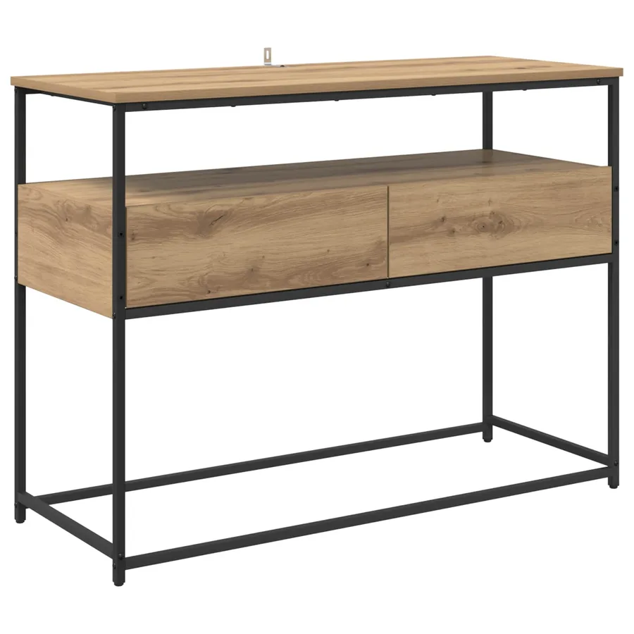 Table console Chêne artisanal 100 x 40 x 75 cm - 2