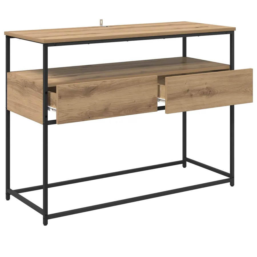 Table console Chêne artisanal 100 x 40 x 75 cm - 5