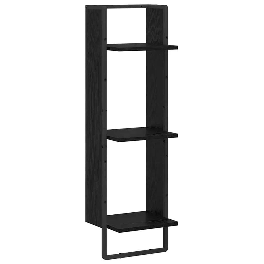 Étagère Murale Chêne noir 30 x 25 x 100 cm Bois d'ingénierie - 2