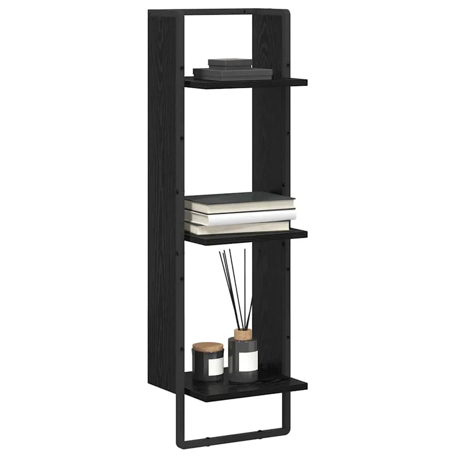 Étagère Murale Chêne noir 30 x 25 x 100 cm Bois d'ingénierie - 3