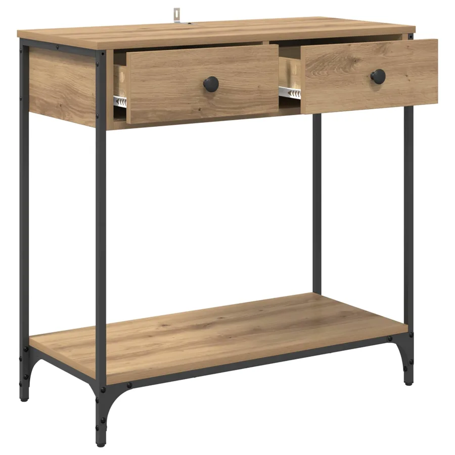 Table console Chêne artisanal 75 x 34,5 x 75 cm - 5