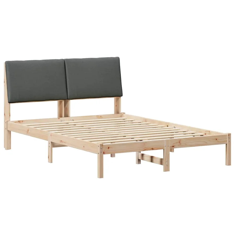 Cadre de lit avec tête de lit marron et gris foncé 160 x 200 cm - 2