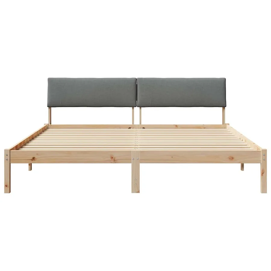 Cadre de lit avec tête de lit marron et gris foncé 180 x 200 cm - 5