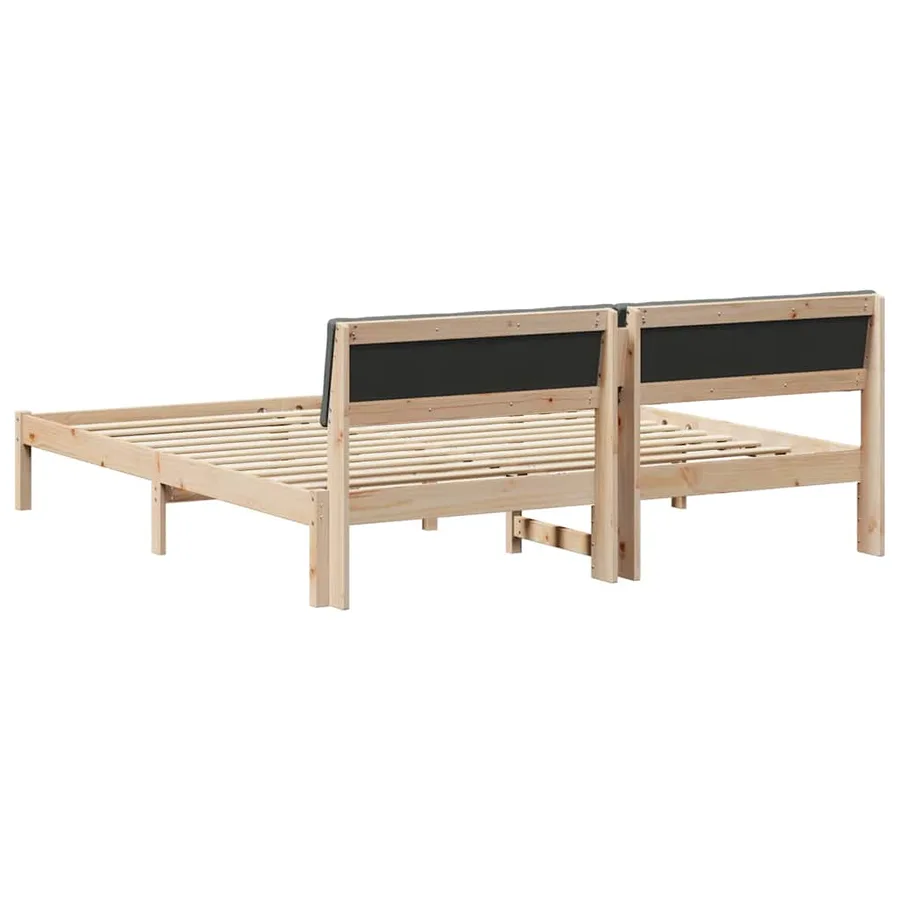 Cadre de lit avec tête de lit marron et gris foncé 180 x 200 cm - 7