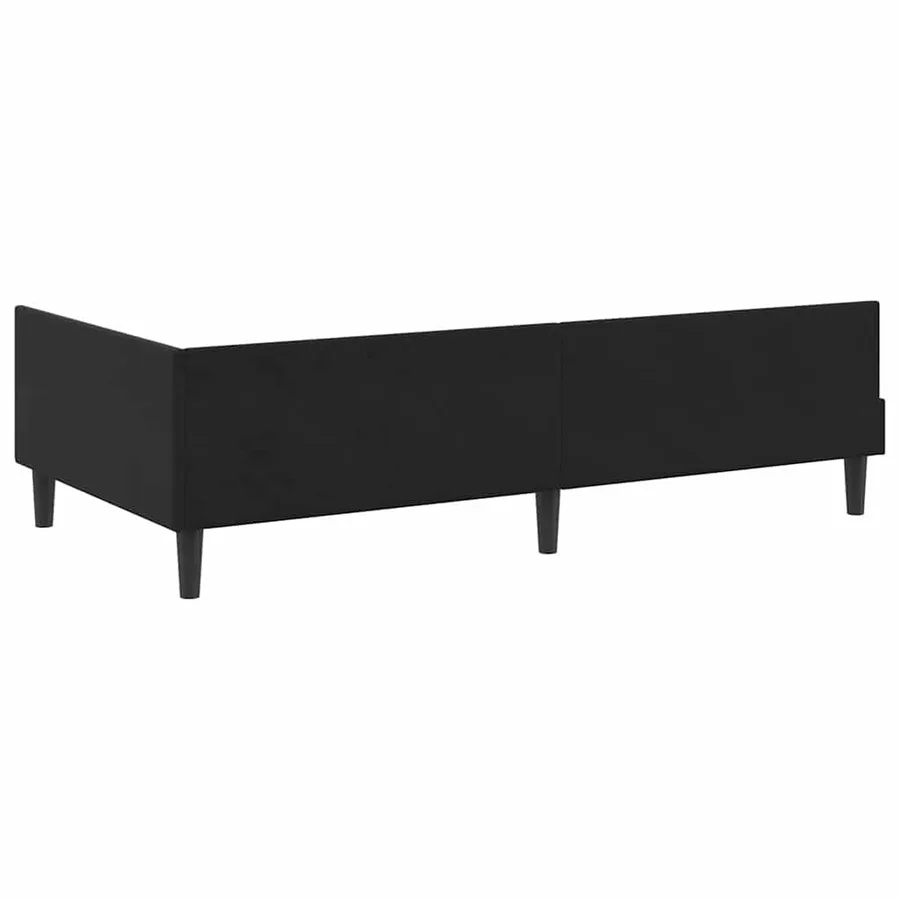 Cadre de lit d'angle Noir 90 cm x 190 cm Velours - 7