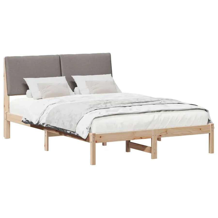 Cadre de lit Marron et taupe 150 x 200 cm Bois massif en pin - 3