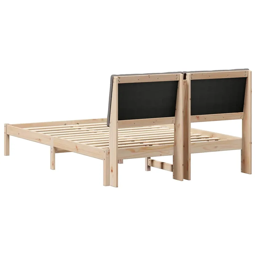 Cadre de lit Marron et taupe 150 x 200 cm Bois massif en pin - 7