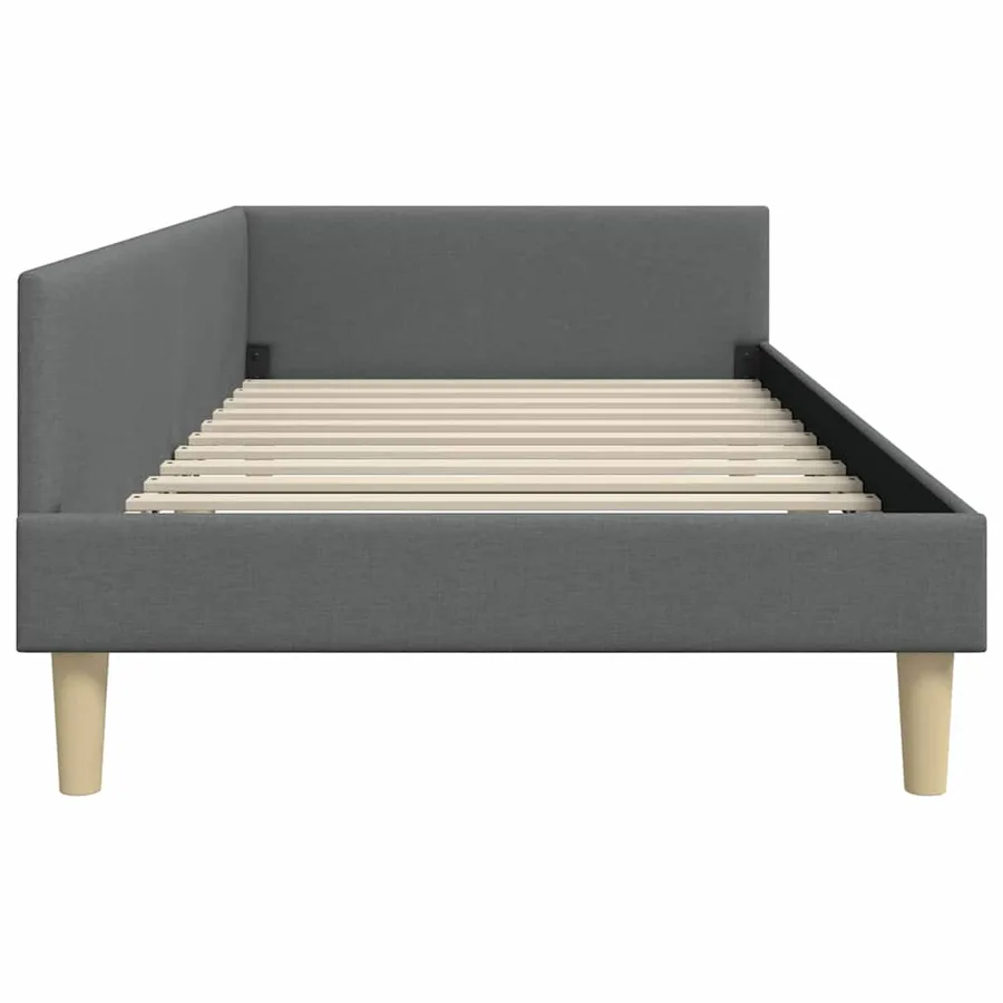 Cadre de lit d'angle Gris foncé 80 x 200 cm tissu - 6
