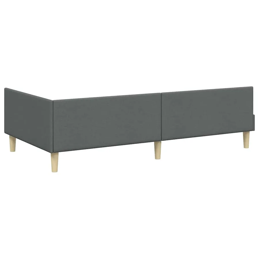 Cadre de lit d'angle Gris foncé 80 x 200 cm tissu - 7