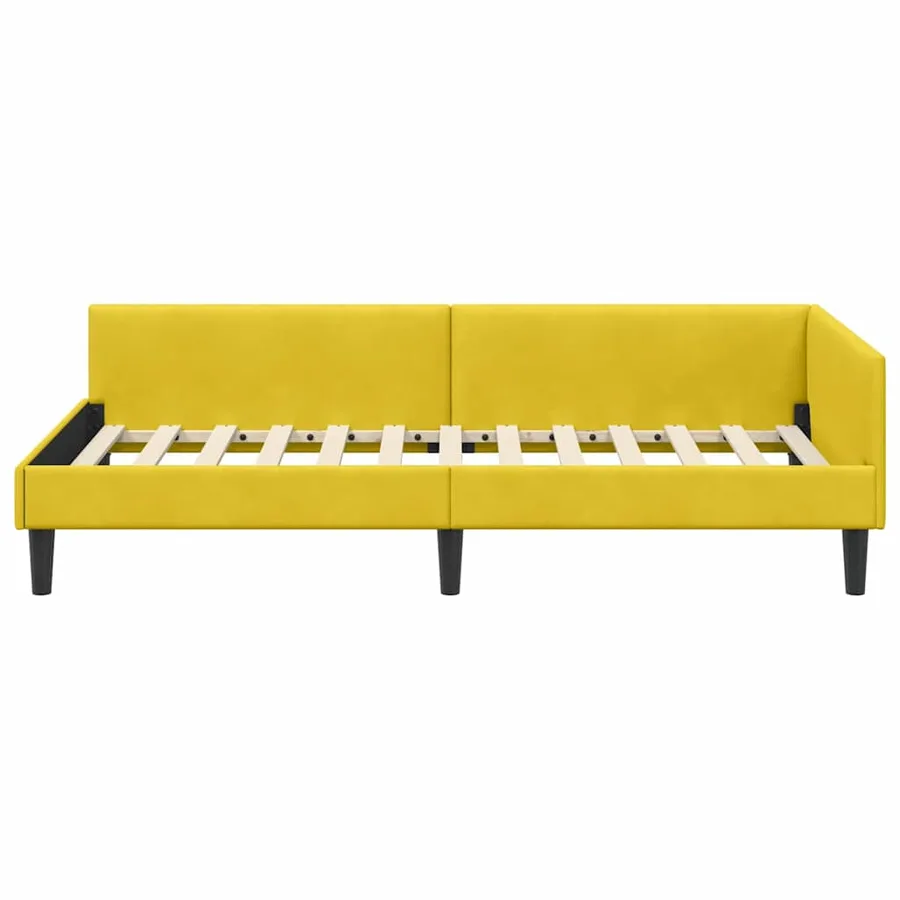 Cadre de lit d'angle Jaune 80 cm x 200 cm Velours - 5