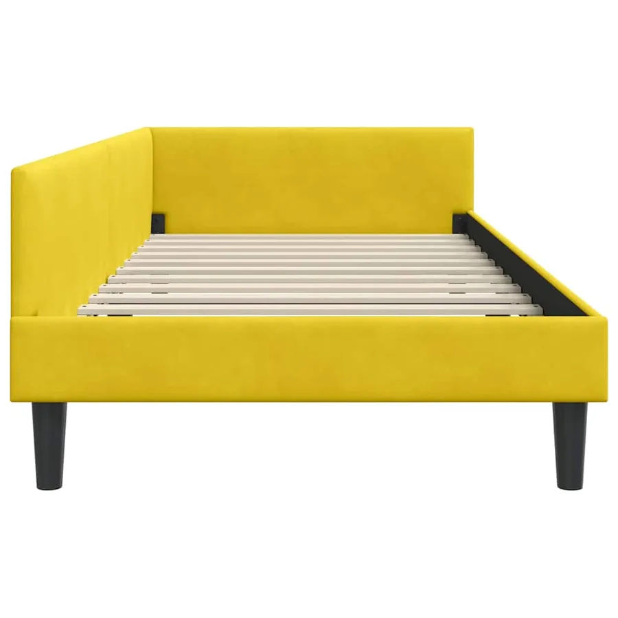 Cadre de lit d'angle Jaune 80 cm x 200 cm Velours - 6