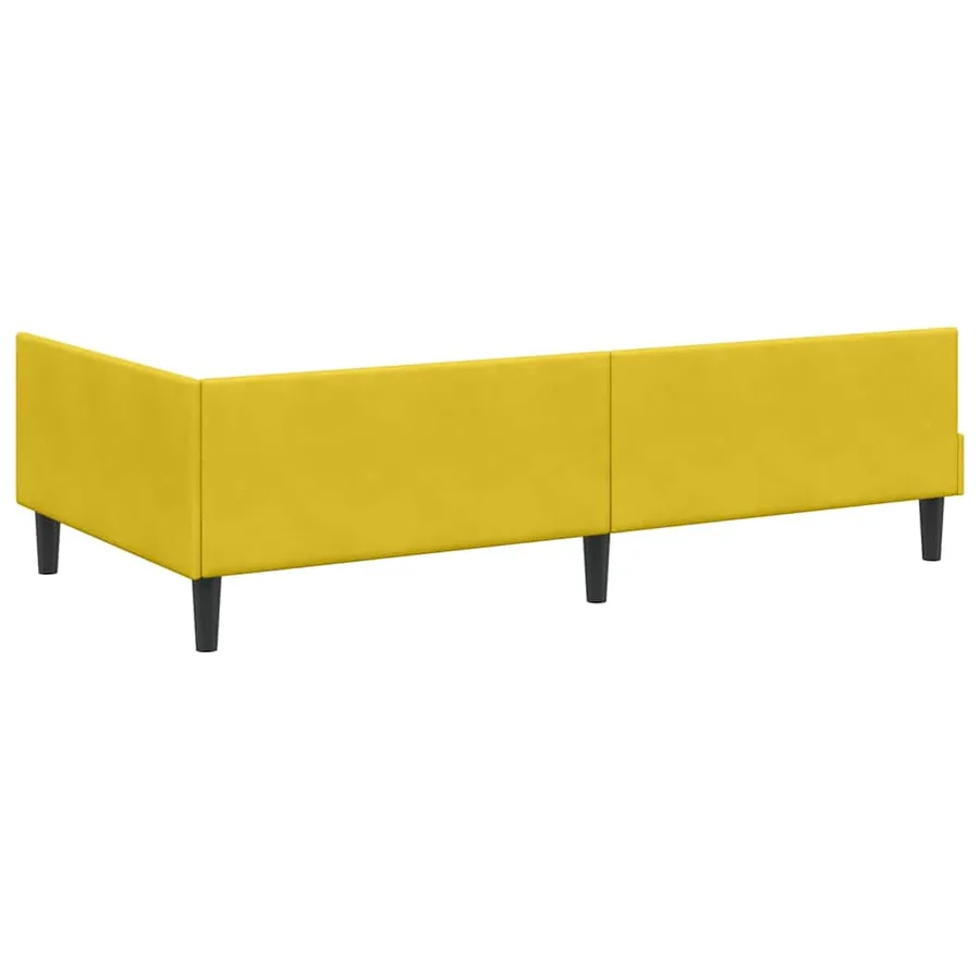 Cadre de lit d'angle Jaune 80 cm x 200 cm Velours - 7