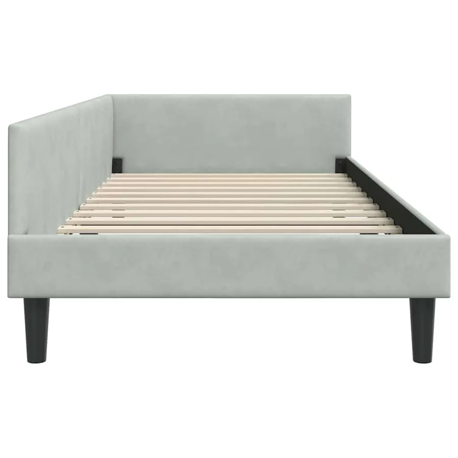Cadre de lit d'angle Gris clair 90 cm x 200 cm Velours - 6