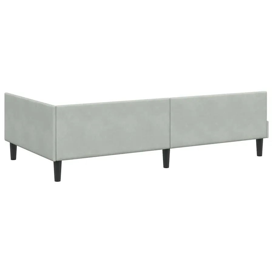 Cadre de lit d'angle Gris clair 90 cm x 200 cm Velours - 7