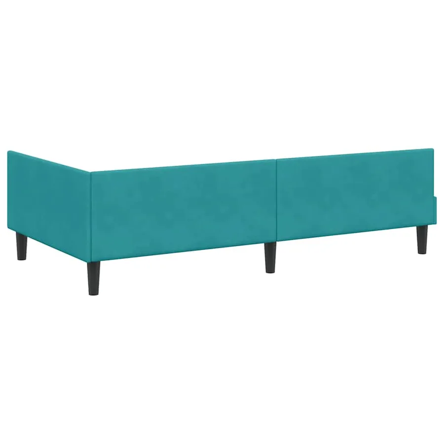 Cadre de lit d'angle avec matelas Autre 2 pcs Turquoise Velours - 9