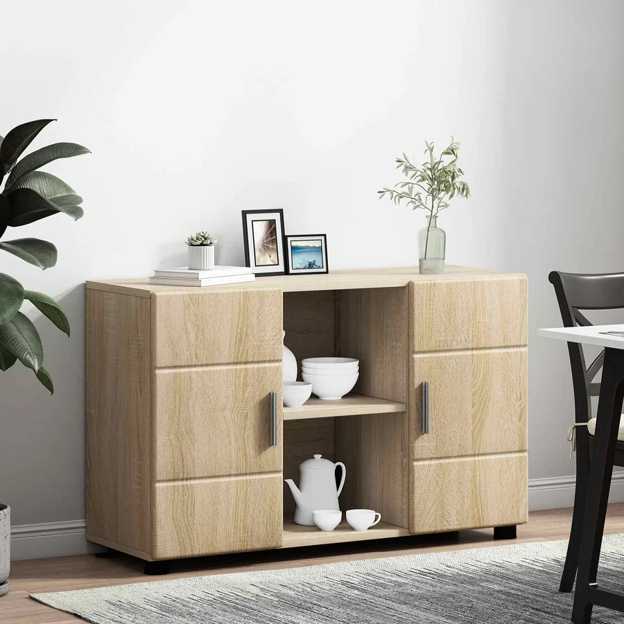 Buffet avec étagère FLORIN Chêne Sonoma 88,5 x 30,5 x 55,5 cm - 4