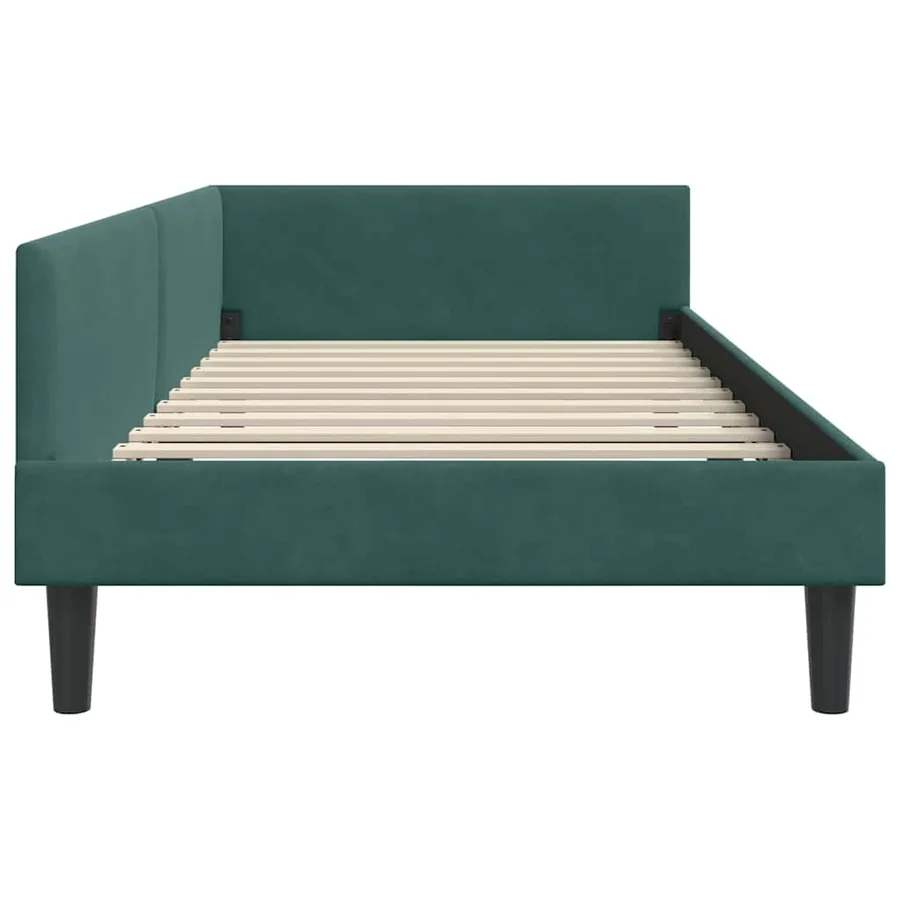 Cadre de lit d'angle Vert foncé 90 cm x 200 cm Velours - 6