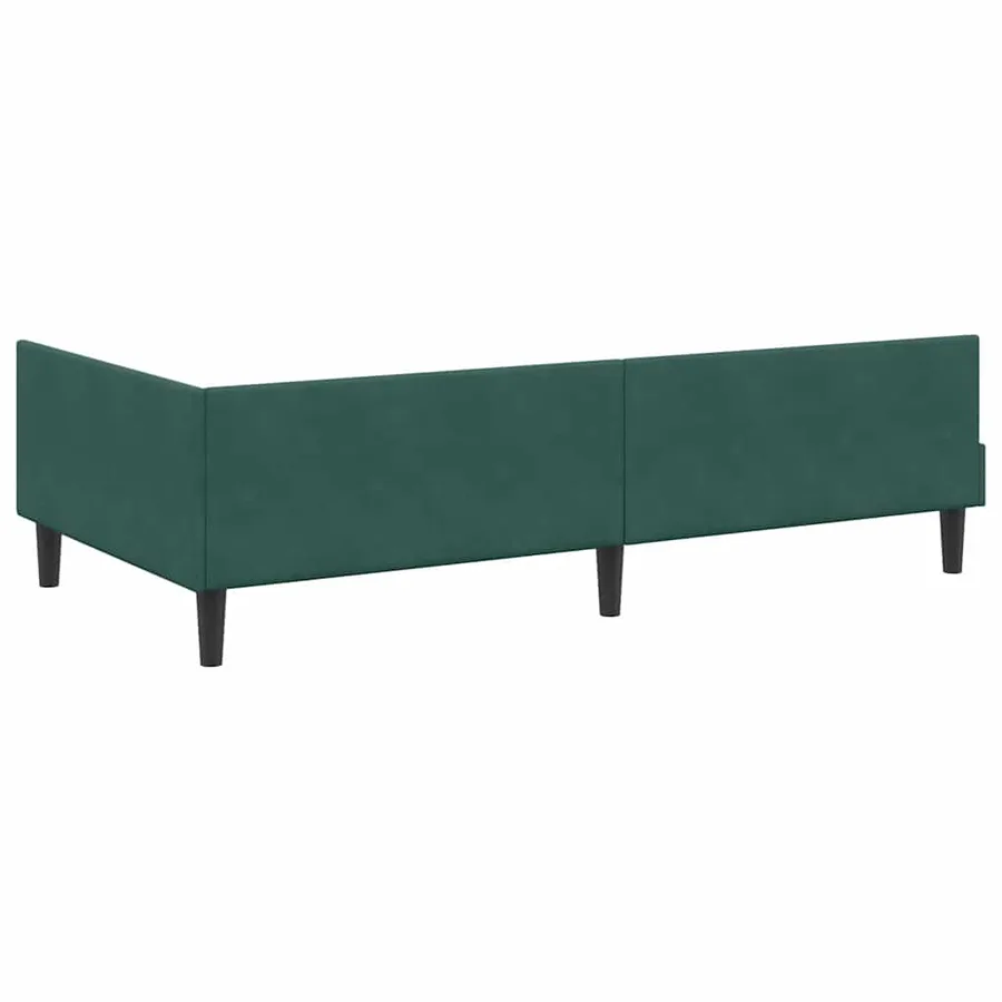 Cadre de lit d'angle Vert foncé 90 cm x 200 cm Velours - 7