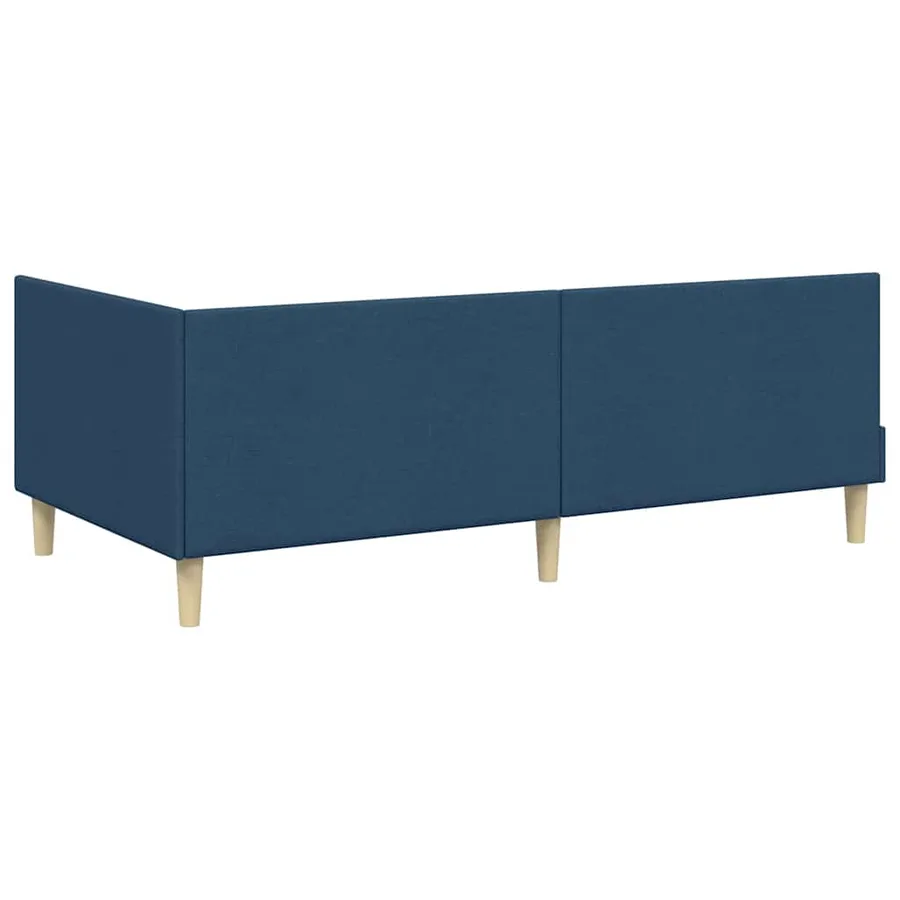 Cadre de lit d'angle Bleu 100 cm x 200 cm Tissu et Contreplaqué - 7
