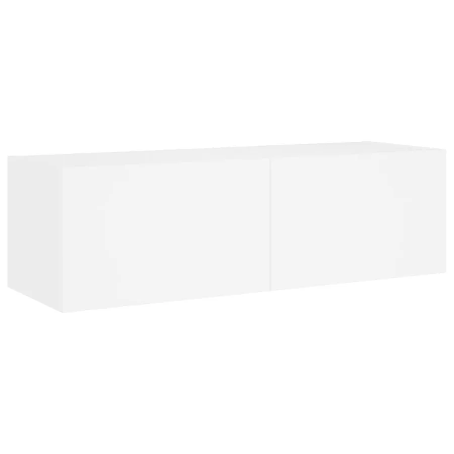 Meuble TV muraux 3 pcs avec lumières LED blanc - 9