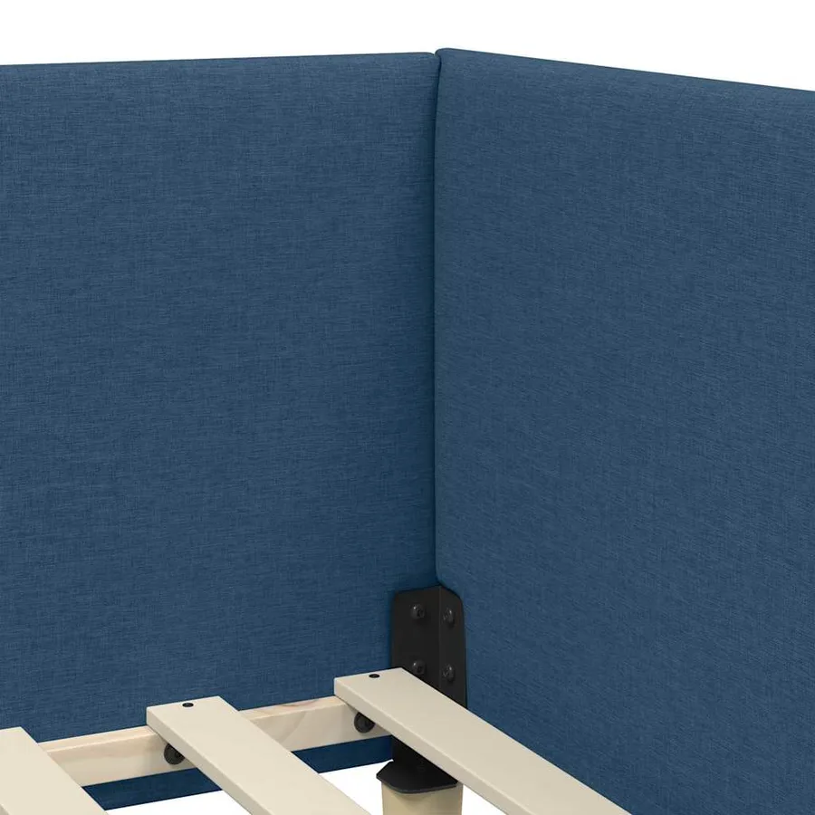 Cadre de lit d'angle avec matelas Autre 2 pcs Bleu tissu - 10