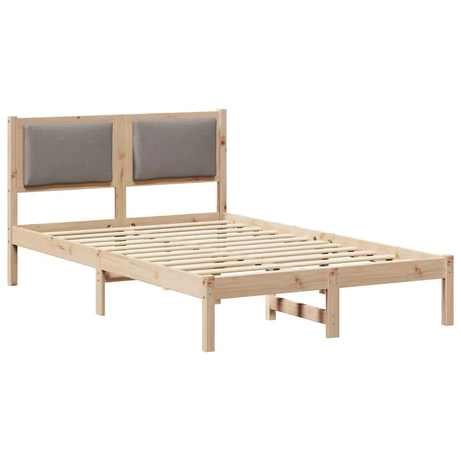 Cadre de lit avec tête de lit Taupe 120 x 190 cm Pin massif - 2