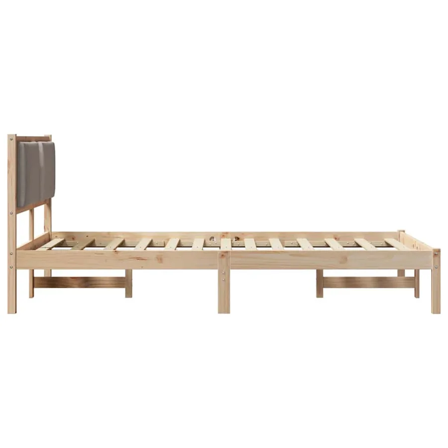 Cadre de lit avec tête de lit Taupe 120 x 190 cm Pin massif - 6