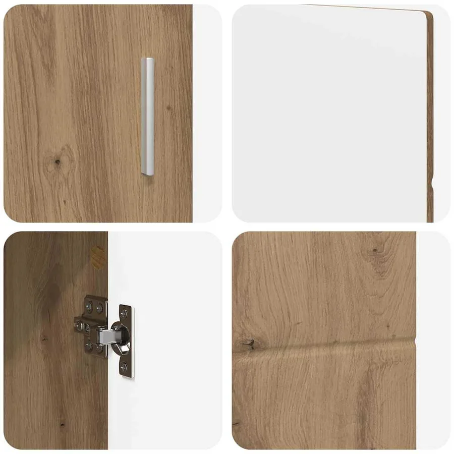 Buffet FLORIN 88,5 x 30,5 x 55,5 cm Chêne artisanal - 9