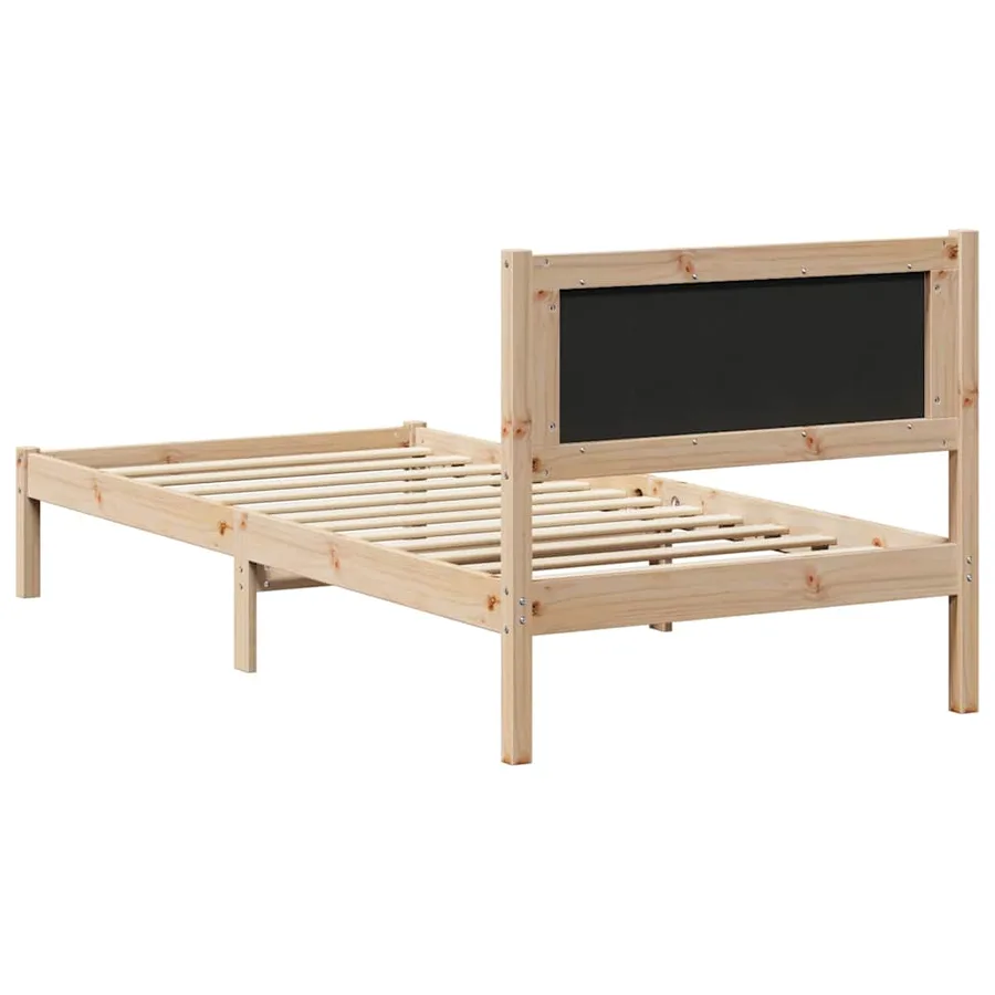 Cadre de lit avec tête de lit Noir 90 x 190 cm Pin massif - 7