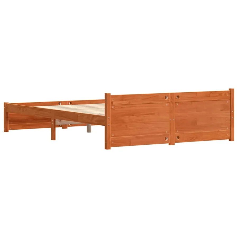 Cadre de lit Brun cire 205,5 x 155,5 x 51 cm Pin massif - 7
