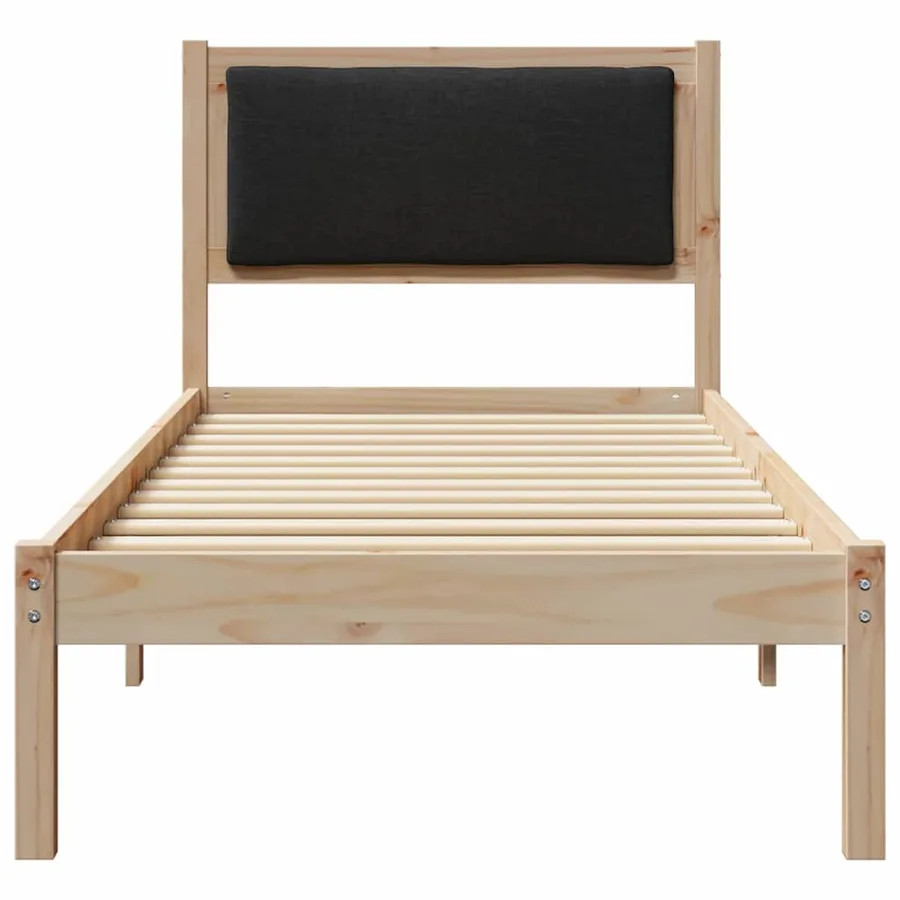 Cadre de lit avec tête de lit Noir 80 x 190 cm Pin massif - 5