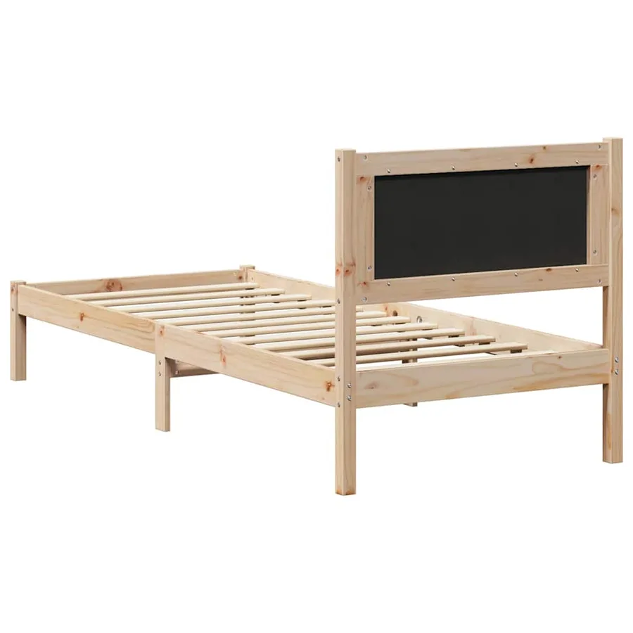 Cadre de lit avec tête de lit Noir 80 x 190 cm Pin massif - 7