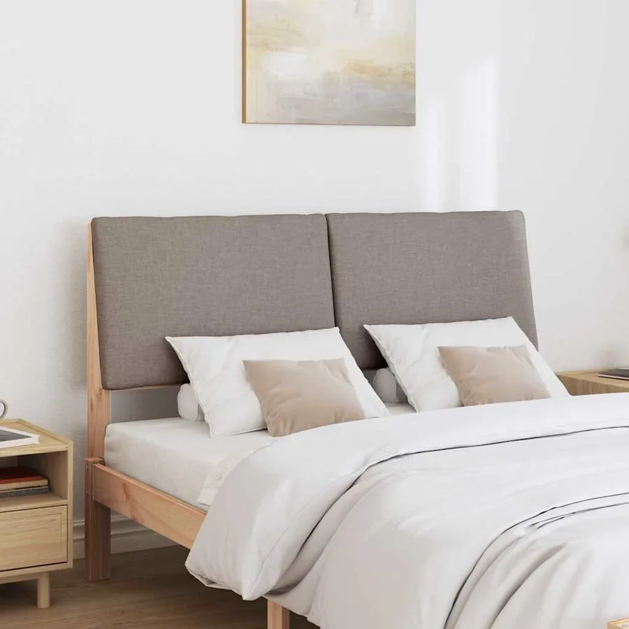Tête de lit capitonnée Taupe 160 cm Pin massif - 3