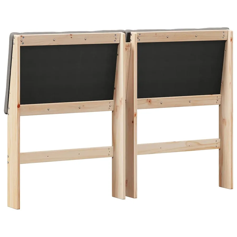 Tête de lit capitonnée Taupe 160 cm Pin massif - 6