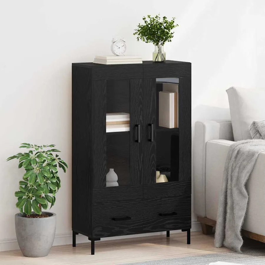 Haut Armoire Chêne noir 69,5 x 31 x 115 cm Bois d'ingénierie - 4