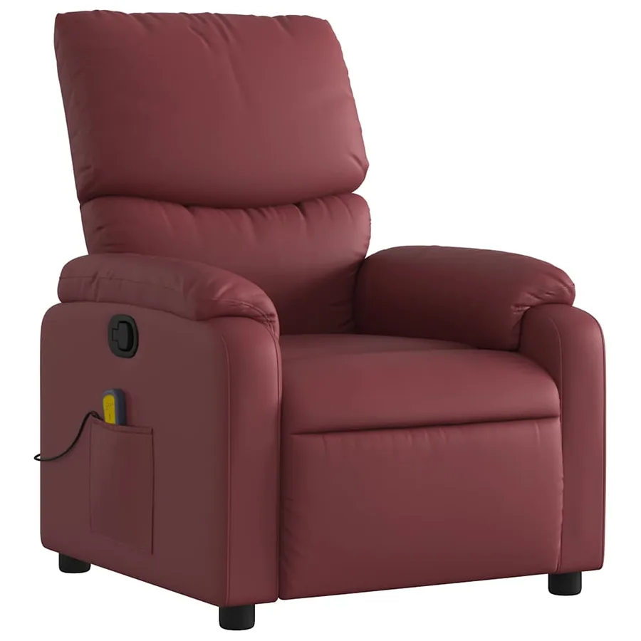 Fauteuil de massage inclinable Rouge bordeaux Similicuir - 3