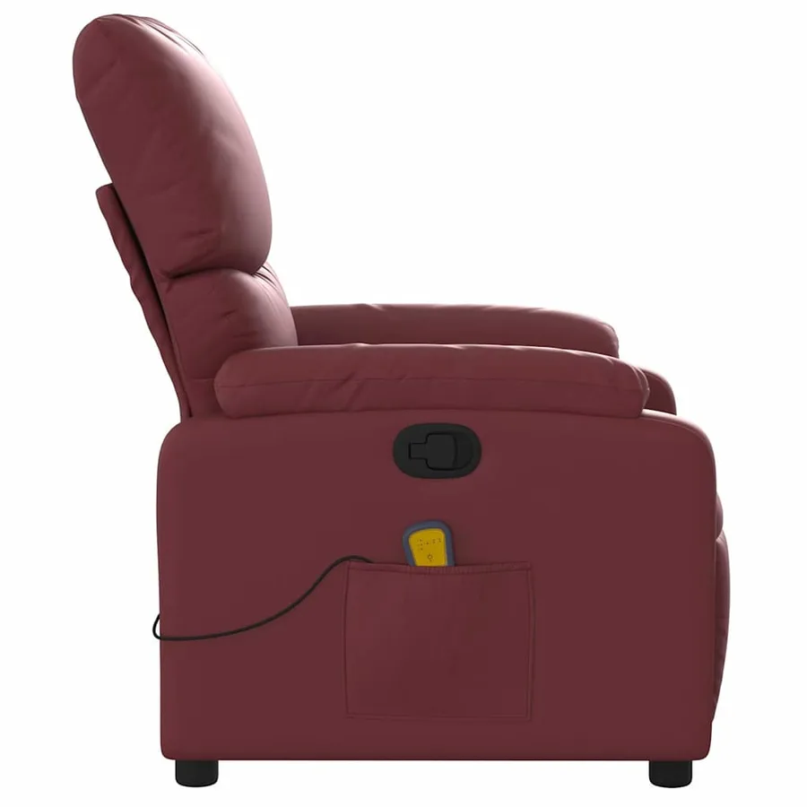 Fauteuil de massage inclinable Rouge bordeaux Similicuir - 5