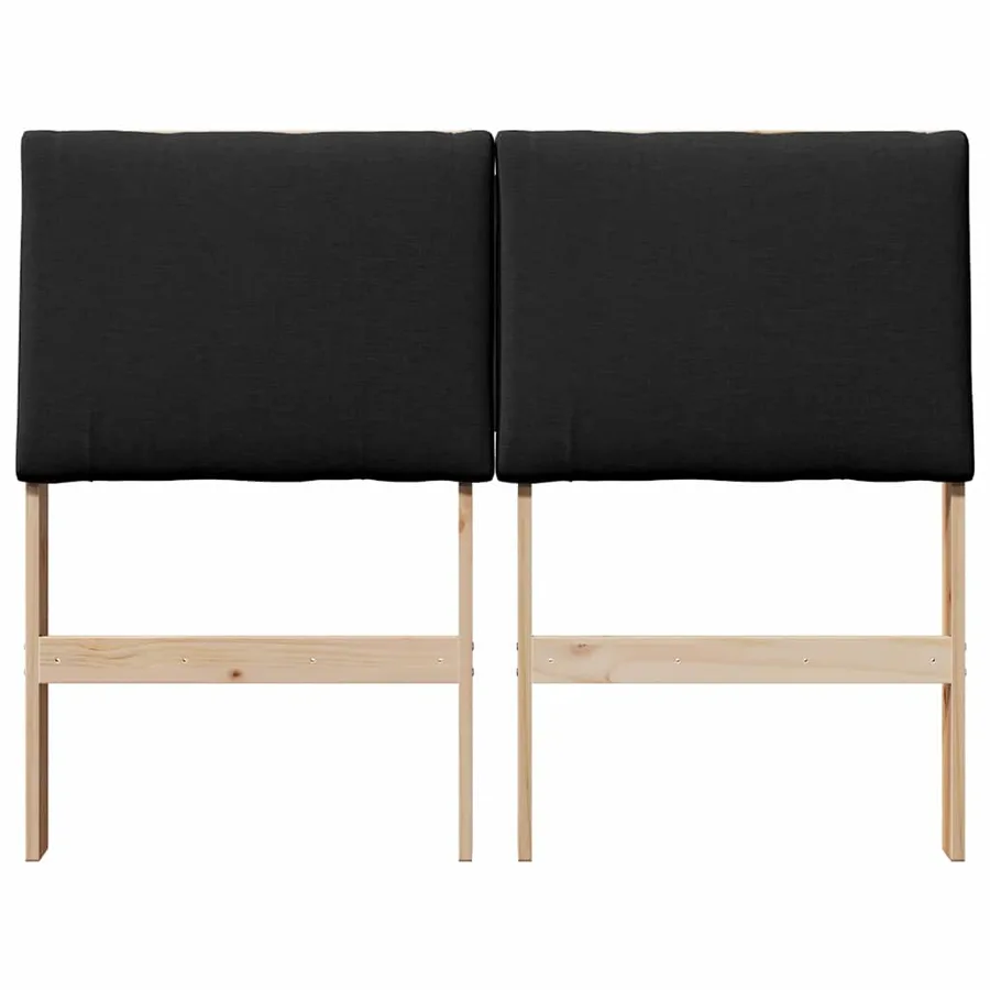 Tête de lit capitonnée Noir 120 cm Pin massif - 4
